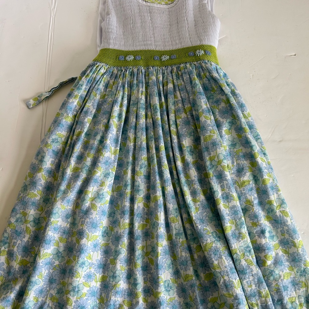 Blue and White Sleeveless Sundress with Scoop Neck Anavini size 6 girl